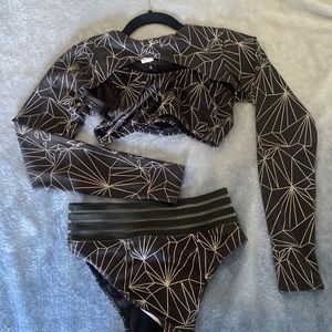 Freedom rave wear three piece reflective rave outfit!